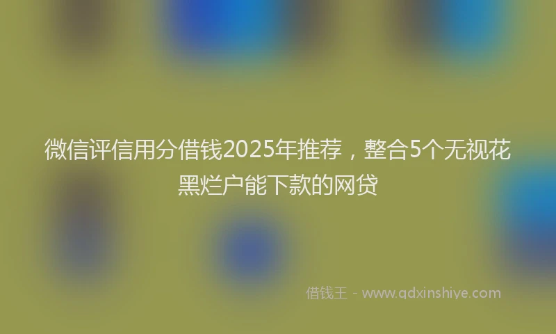 微信评信用分借钱2025年推荐，整合5个无视花黑烂户能下款的网贷