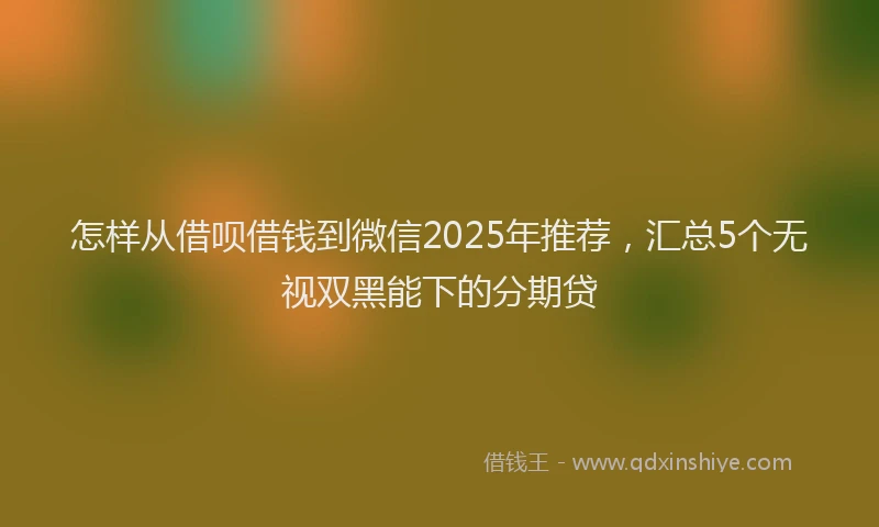 怎样从借呗借钱到微信2025年推荐，汇总5个无视双黑能下的分期贷