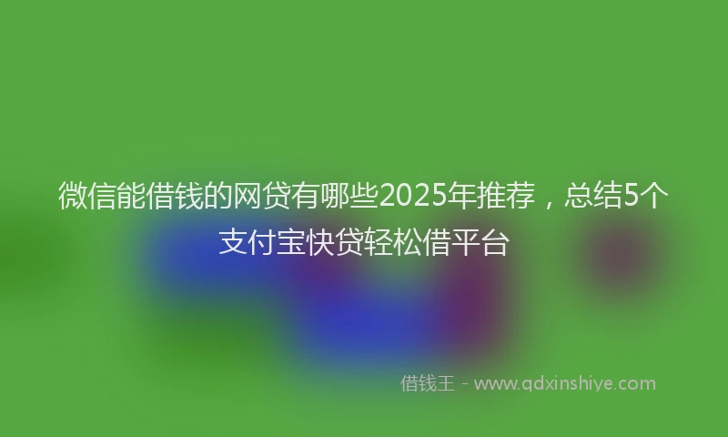 微信能借钱的网贷有哪些2025年推荐，总结5个支付宝快贷轻松借平台