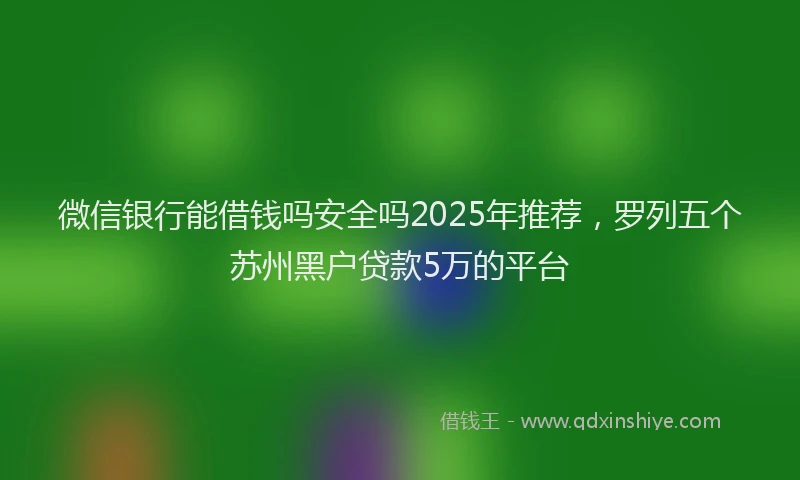 微信银行能借钱吗安全吗2025年推荐，罗列五个苏州黑户贷款5万的平台