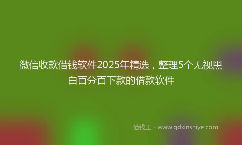 微信收款借钱软件2025年精选，整理5个无视黑白百分百下款的借款软件