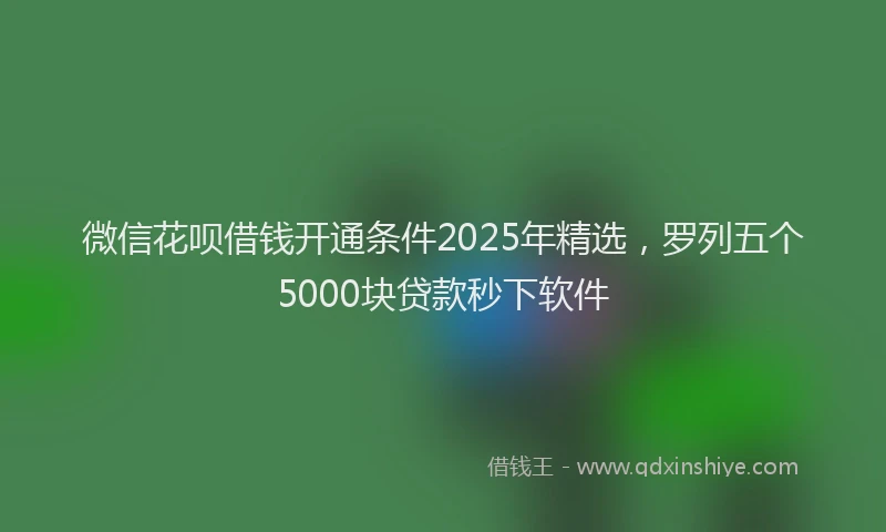 微信花呗借钱开通条件2025年精选，罗列五个5000块贷款秒下软件