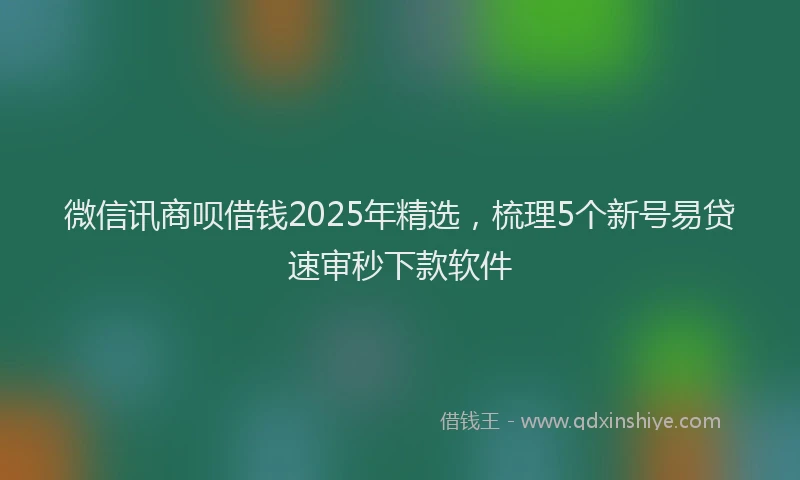 微信讯商呗借钱2025年精选，梳理5个新号易贷速审秒下款软件