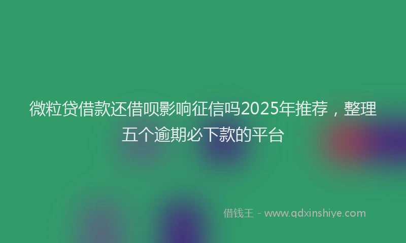 微粒贷借款还借呗影响征信吗2025年推荐，整理五个逾期必下款的平台