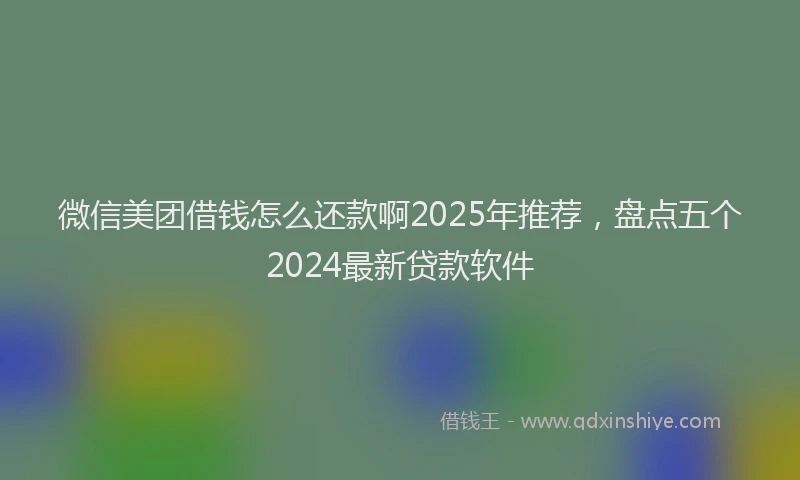 微信美团借钱怎么还款啊2025年推荐，盘点五个2024最新贷款软件