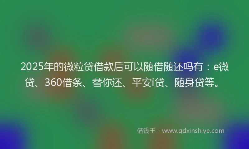 2025年的微粒贷借款后可以随借随还吗有：e微贷、360借条、替你还、平安i贷、随身贷等。