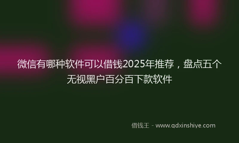 微信有哪种软件可以借钱2025年推荐，盘点五个无视黑户百分百下款软件