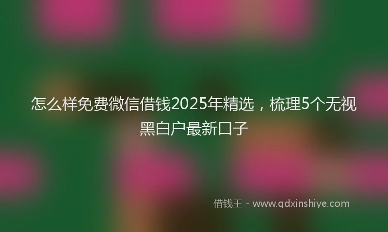 怎么样免费微信借钱2025年精选，梳理5个无视黑白户最新口子