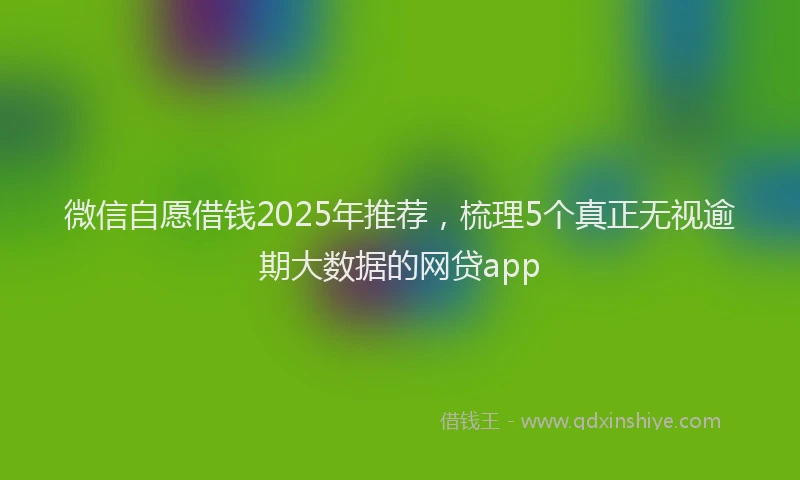 微信自愿借钱2025年推荐，梳理5个真正无视逾期大数据的网贷app