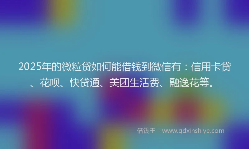 2025年的微粒贷如何能借钱到微信有：信用卡贷、花呗、快贷通、美团生活费、融逸花等。
