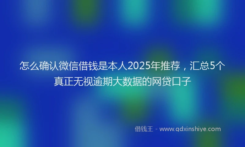 怎么确认微信借钱是本人2025年推荐，汇总5个真正无视逾期大数据的网贷口子