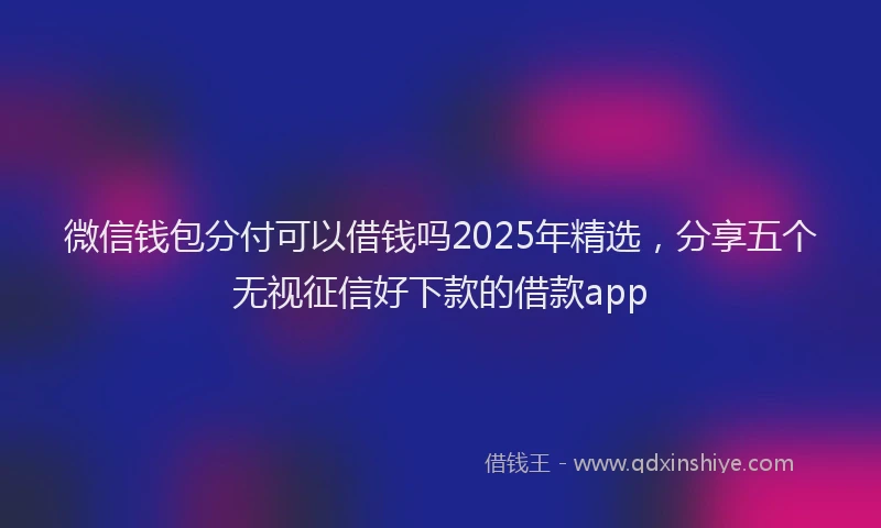 微信钱包分付可以借钱吗2025年精选，分享五个无视征信好下款的借款app