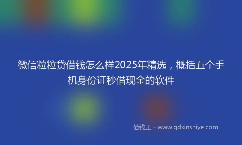 微信粒粒贷借钱怎么样2025年精选，概括五个手机身份证秒借现金的软件