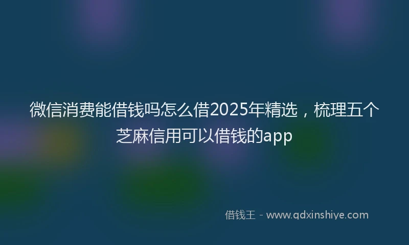微信消费能借钱吗怎么借2025年精选，梳理五个芝麻信用可以借钱的app