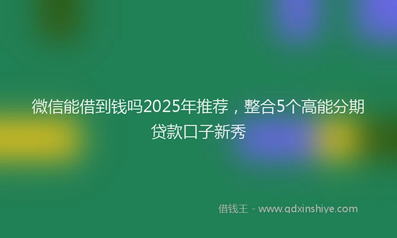 微信能借到钱吗2025年推荐，整合5个高能分期贷款口子新秀
