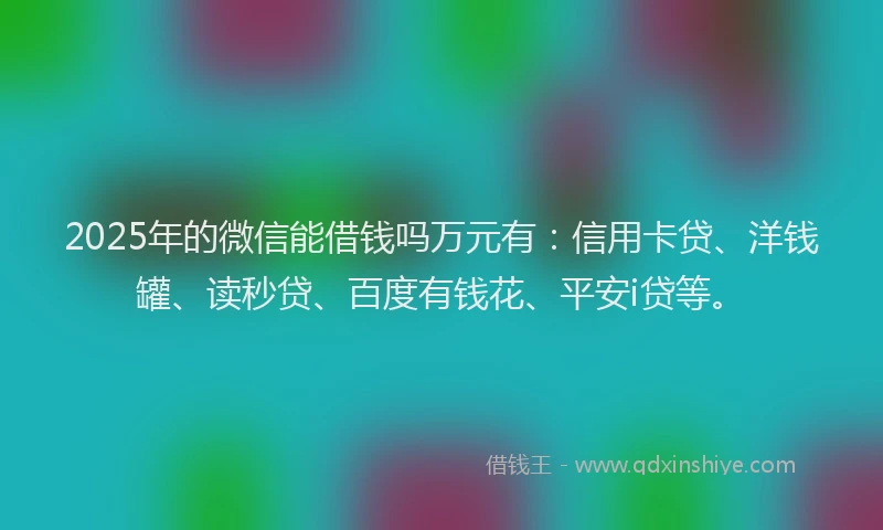 2025年的微信能借钱吗万元有：信用卡贷、洋钱罐、读秒贷、百度有钱花、平安i贷等。