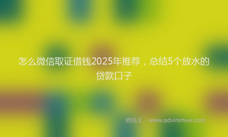 怎么微信取证借钱2025年推荐，总结5个放水的贷款口子