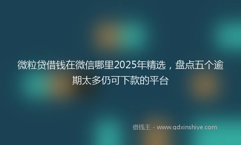 微粒贷借钱在微信哪里2025年精选，盘点五个逾期太多仍可下款的平台