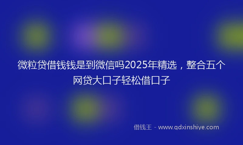 微粒贷借钱钱是到微信吗2025年精选，整合五个网贷大口子轻松借口子