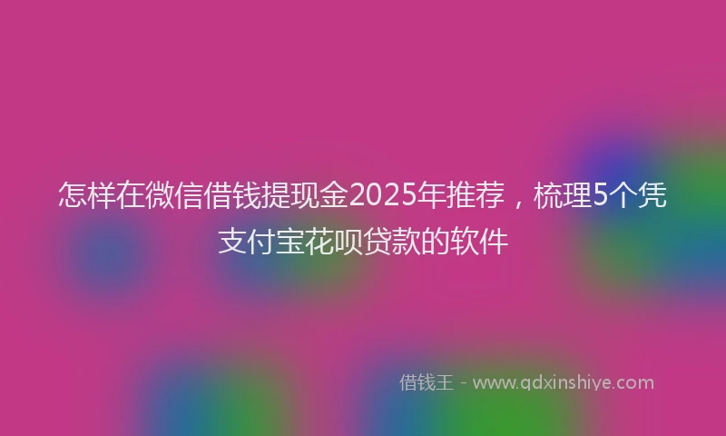 怎样在微信借钱提现金2025年推荐，梳理5个凭支付宝花呗贷款的软件