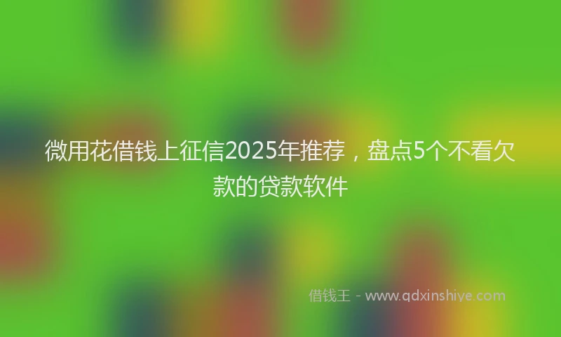 微用花借钱上征信2025年推荐，盘点5个不看欠款的贷款软件