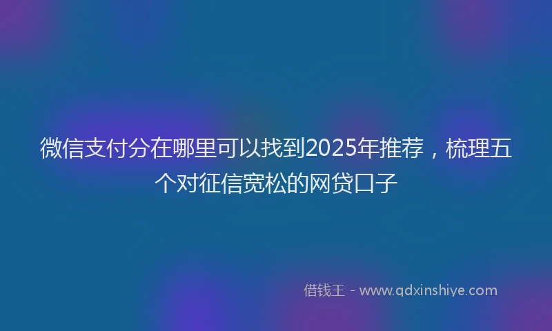 微信支付分在哪里可以找到2025年推荐，梳理五个对征信宽松的网贷口子