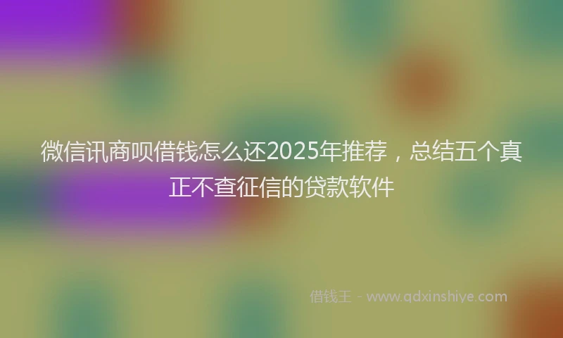 微信讯商呗借钱怎么还2025年推荐，总结五个真正不查征信的贷款软件