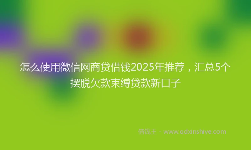 怎么使用微信网商贷借钱2025年推荐，汇总5个摆脱欠款束缚贷款新口子