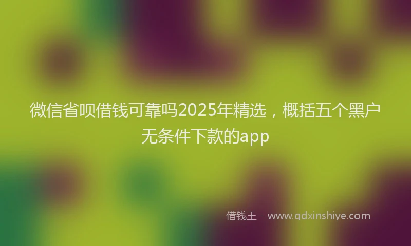 微信省呗借钱可靠吗2025年精选，概括五个黑户无条件下款的app