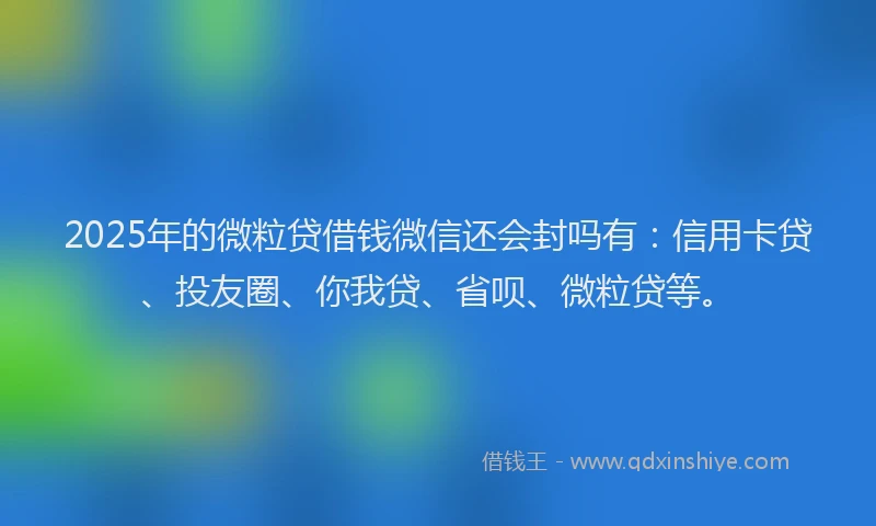 2025年的微粒贷借钱微信还会封吗有：信用卡贷、投友圈、你我贷、省呗、微粒贷等。