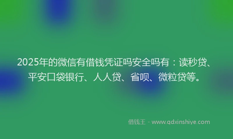 2025年的微信有借钱凭证吗安全吗有：读秒贷、平安口袋银行、人人贷、省呗、微粒贷等。