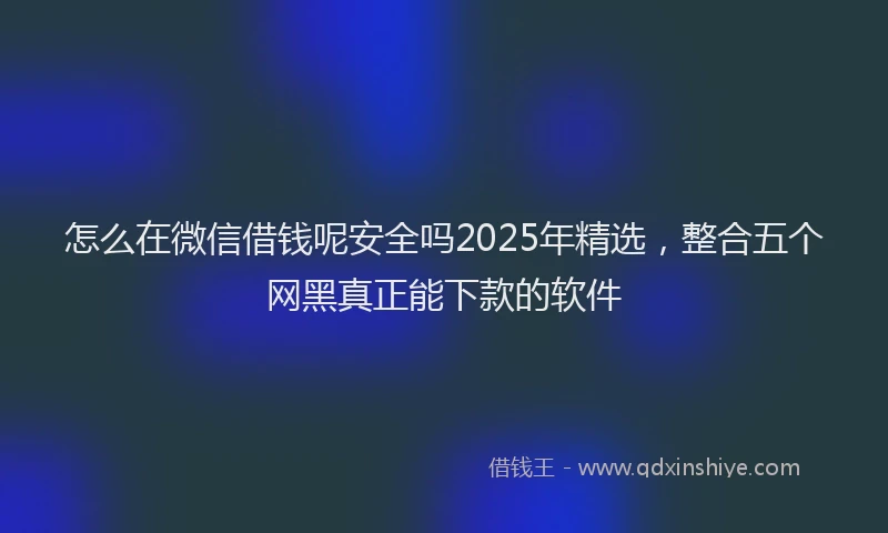 怎么在微信借钱呢安全吗2025年精选，整合五个网黑真正能下款的软件