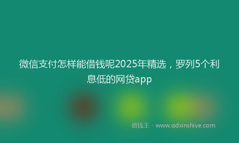 微信支付怎样能借钱呢2025年精选，罗列5个利息低的网贷app