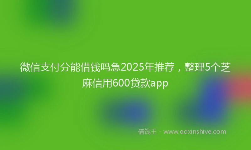 微信支付分能借钱吗急2025年推荐，整理5个芝麻信用600贷款app