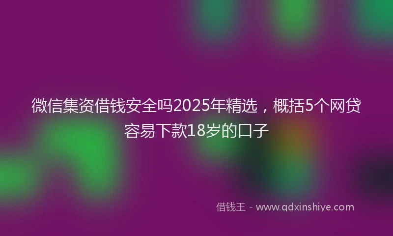 微信集资借钱安全吗2025年精选，概括5个网贷容易下款18岁的口子