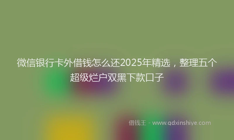 微信银行卡外借钱怎么还2025年精选，整理五个超级烂户双黑下款口子