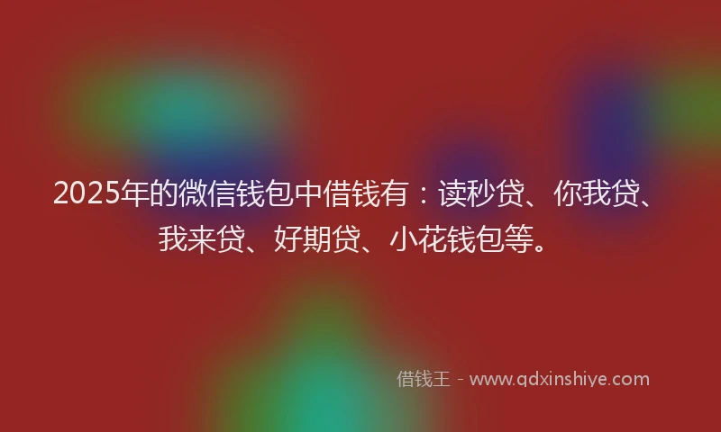 2025年的微信钱包中借钱有：读秒贷、你我贷、我来贷、好期贷、小花钱包等。