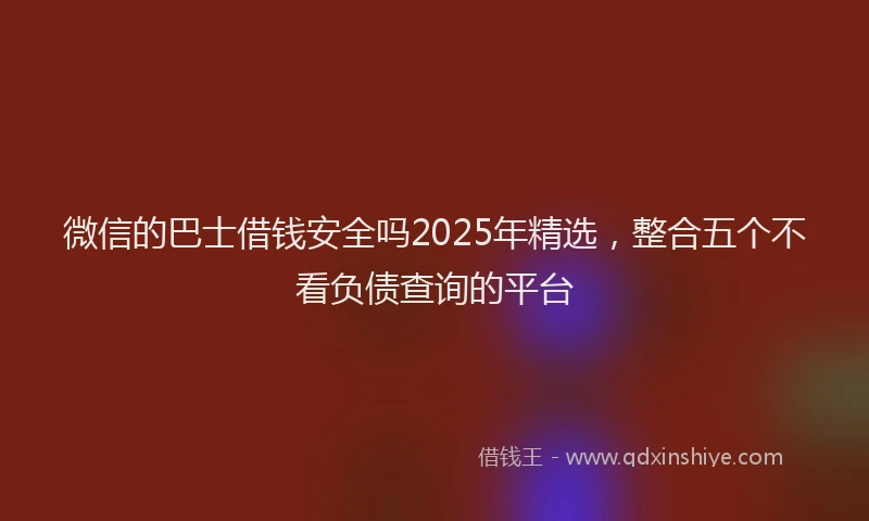 微信的巴士借钱安全吗2025年精选，整合五个不看负债查询的平台