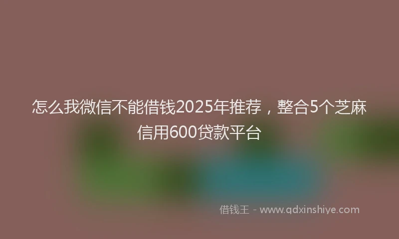 怎么我微信不能借钱2025年推荐，整合5个芝麻信用600贷款平台