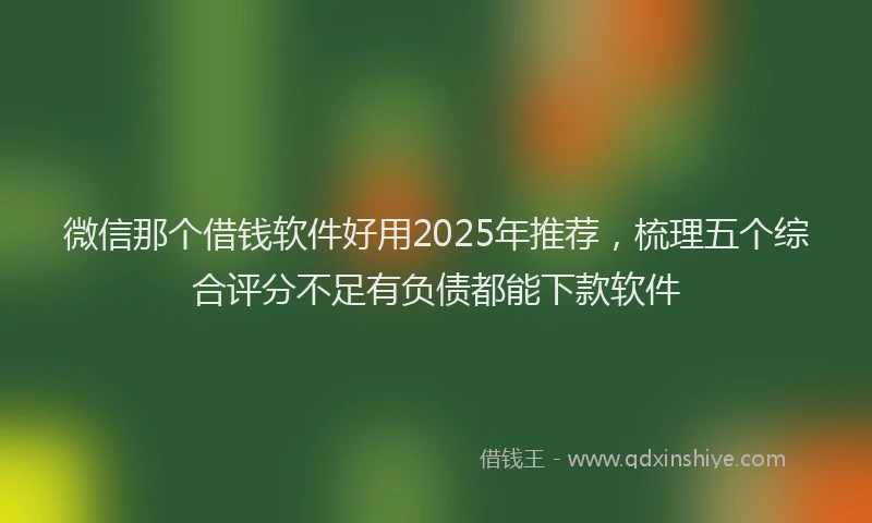 微信那个借钱软件好用2025年推荐，梳理五个综合评分不足有负债都能下款软件