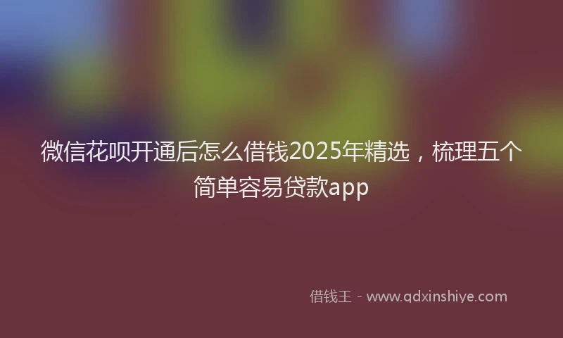 微信花呗开通后怎么借钱2025年精选，梳理五个简单容易贷款app