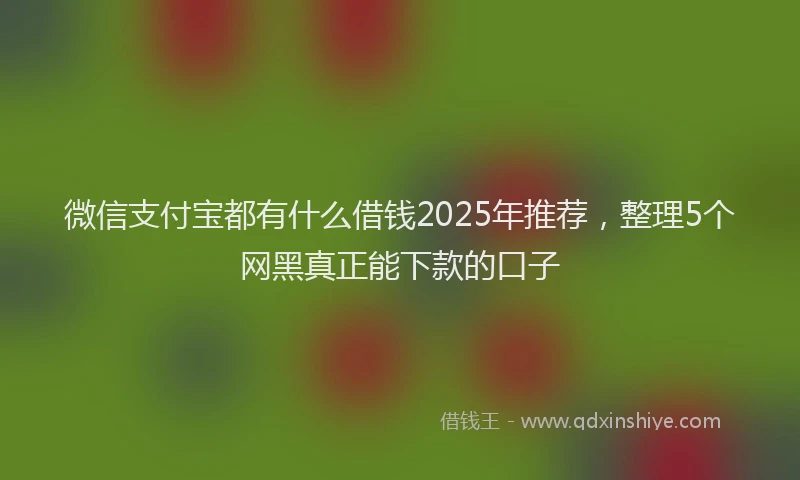 微信支付宝都有什么借钱2025年推荐，整理5个网黑真正能下款的口子