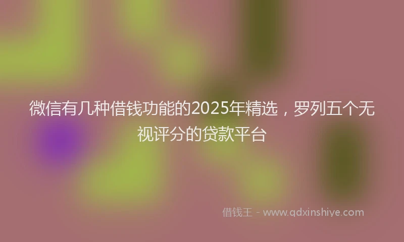 微信有几种借钱功能的2025年精选，罗列五个无视评分的贷款平台