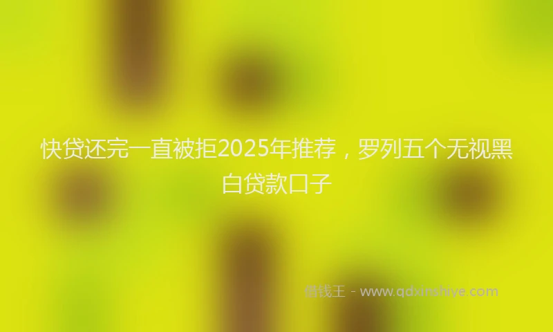 快贷还完一直被拒2025年推荐，罗列五个无视黑白贷款口子