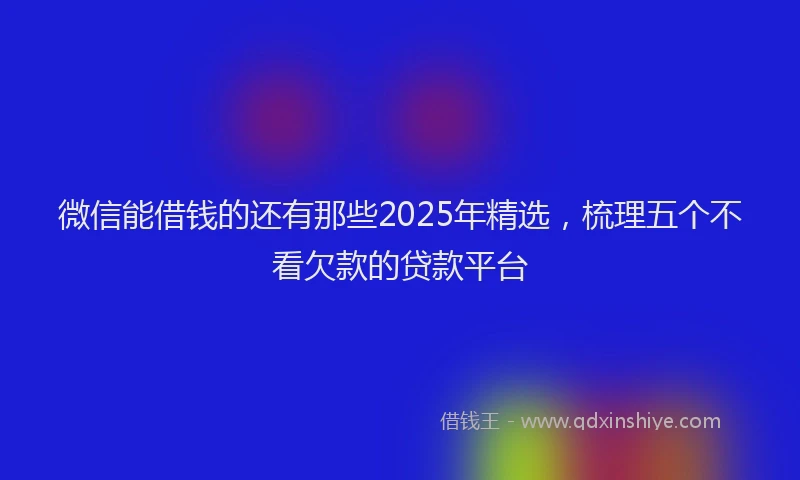 微信能借钱的还有那些2025年精选，梳理五个不看欠款的贷款平台