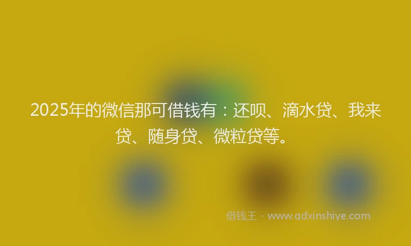 2025年的微信那可借钱有：还呗、滴水贷、我来贷、随身贷、微粒贷等。