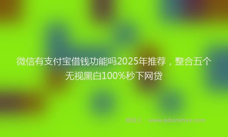 微信有支付宝借钱功能吗2025年推荐，整合五个无视黑白100%秒下网贷
