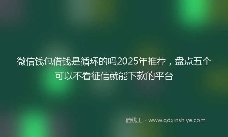微信钱包借钱是循环的吗2025年推荐，盘点五个可以不看征信就能下款的平台
