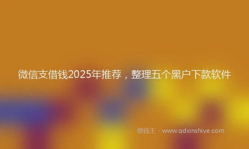 微信支借钱2025年推荐，整理五个黑户下款软件