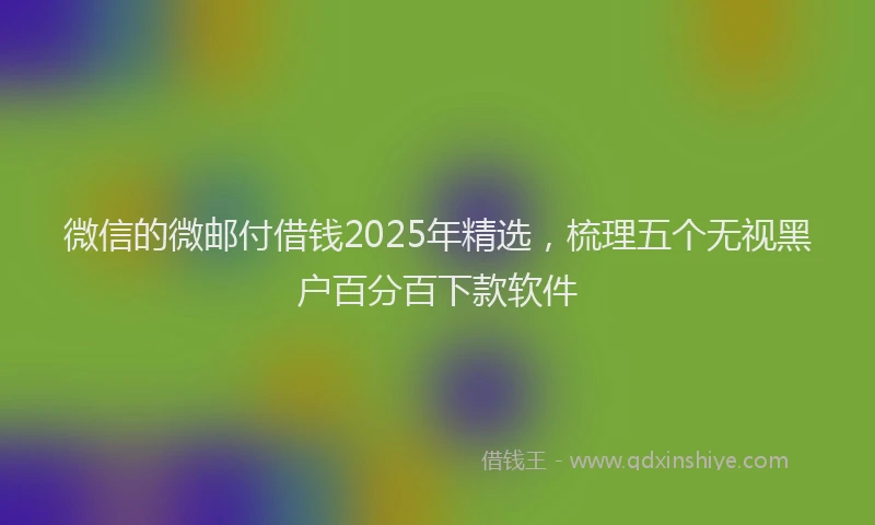 微信的微邮付借钱2025年精选，梳理五个无视黑户百分百下款软件